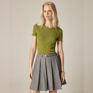 Black J. Crew Ruffle-trim T-shirt in TENCEL™ lyocell blend